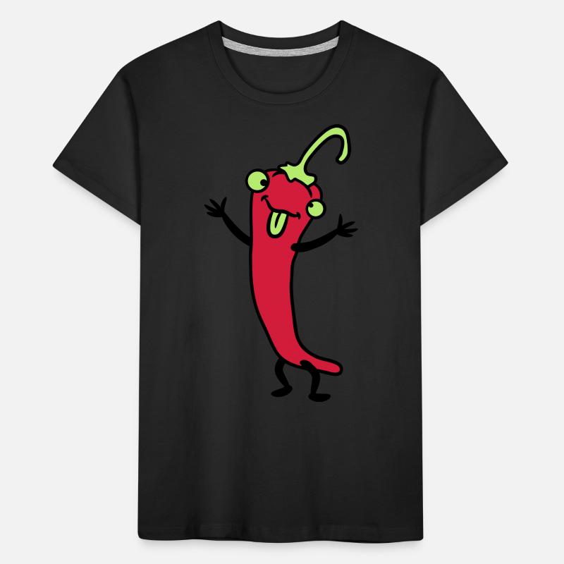 Chili Chilli Peperoni Scharf Lustig Comic Kinder Premium Bio T-Shirt