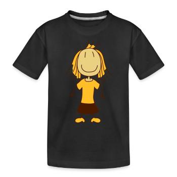 nettes kleines glueckliches Maedchen - Kinder Premium Bio T-Shirt - Schwarz - Vorne