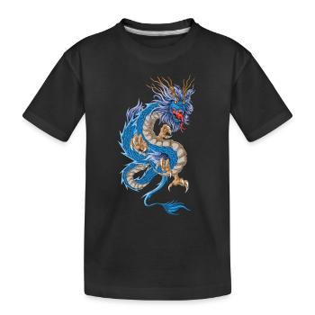 Dragon bleu asiatique - T-shirt bio Premium Enfant - noir - Devant