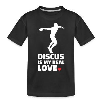 Diskus - Kinder Premium Bio T-Shirt - Schwarz - Vorne
