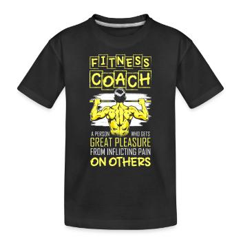 Fitness Trainer Bench Press - Kids' Premium Organic T-Shirt - black - Front