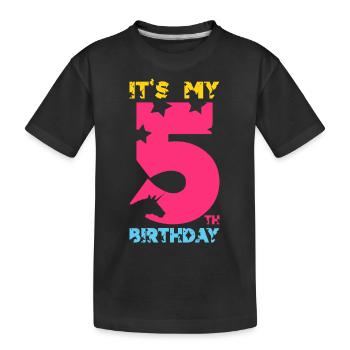 IT'S MY 5TH BIRTHDAY UNICORN 5TH BIRTHDAY - Kids' Premium Organic T-Shirt - black - Front