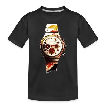 Men's Watch Automatic Movement as Chronograph - Kids' Premium Organic T-Shirt - black - Front