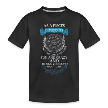 Superstition de la constellation de l’eau des Poissons - T-shirt bio Premium Enfant - noir - Devant