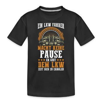 LKW Fahrer Fernfahrer Lastkraftwagen Trucker - Kinder Premium Bio T-Shirt - Schwarz - Vorne
