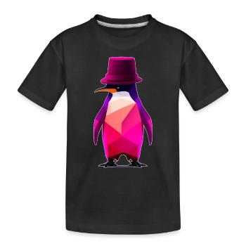 penguin with a hat Ur-Tshirt - Kinder Premium Bio T-Shirt - Schwarz - Vorne