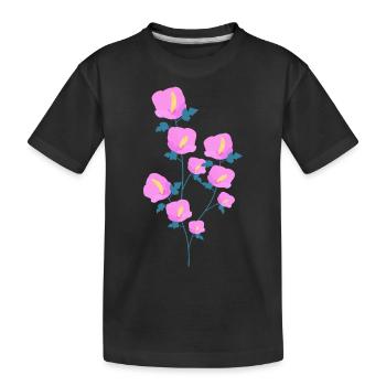 Hibiscus flowers - Kids' Premium Organic T-Shirt - black - Front
