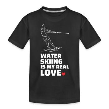 I love water skiing - Kids' Premium Organic T-Shirt - black - Front
