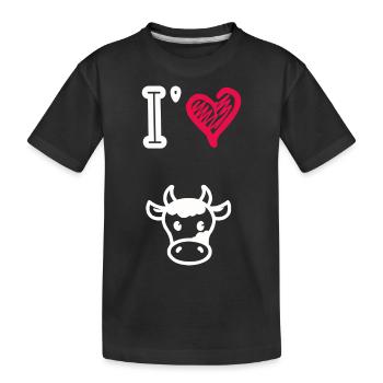 I love cows - Kids' Premium Organic T-Shirt - black - Front