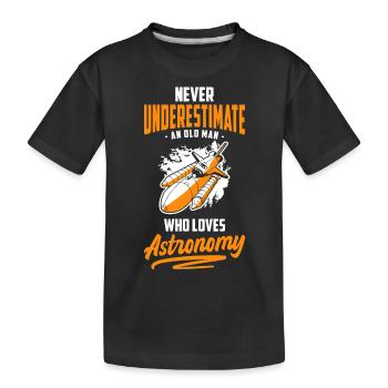 Sterne Planet Raumfahrt - Kinder Premium Bio T-Shirt - Schwarz - Vorne