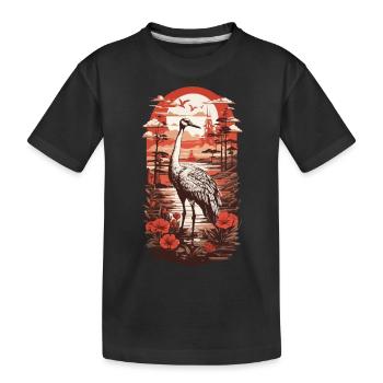 Grue vintage Japon Elegance Bird Retro Design - T-shirt bio Premium Enfant - noir - Devant