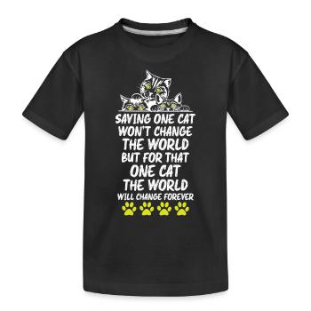 Amoureux des chats - T-shirt bio Premium Enfant - noir - Devant