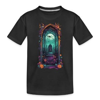 Cimetière gothique Vintage Pastel Goth Design - T-shirt bio Premium Enfant - noir - Devant