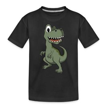 Cute Cartoon Dinosaur - Kids' Premium Organic T-Shirt - black - Front