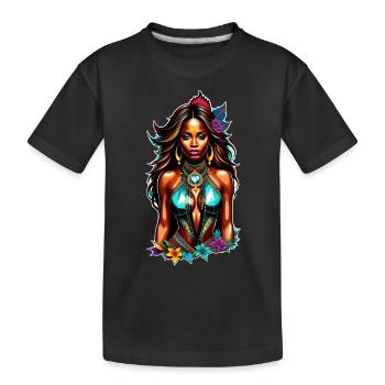 Afro Woman - Beauty - Kids' Premium Organic T-Shirt - black - Front