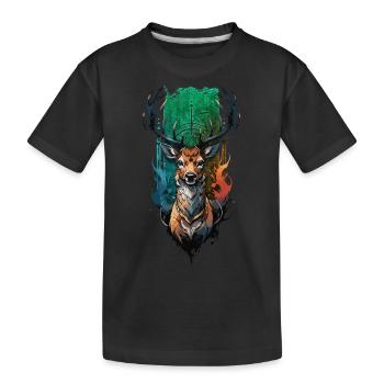 Conception de cerf mystique : Inspiration de la forêt enchantée - T-shirt bio Premium Enfant - noir - Devant