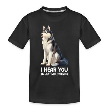 Husky - Kinder Premium Bio T-Shirt - Schwarz - Vorne