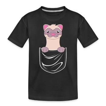 Frettchen - Kinder Premium Bio T-Shirt - Schwarz - Vorne