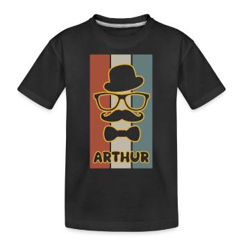 Name Arthur - Kids' Premium Organic T-Shirt - black - Front