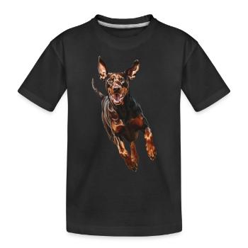 Dobermann - Kinder Premium Bio T-Shirt - Schwarz - Vorne