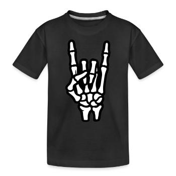 Signe de fête à la main squelette - T-shirt bio Premium Enfant - noir - Devant