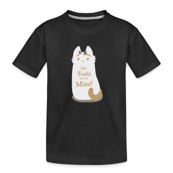 Miau - Kinder Premium Bio T-Shirt - Schwarz - Vorne