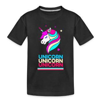 Licorne Licorne Licorne - T-shirt bio Premium Enfant - noir - Devant