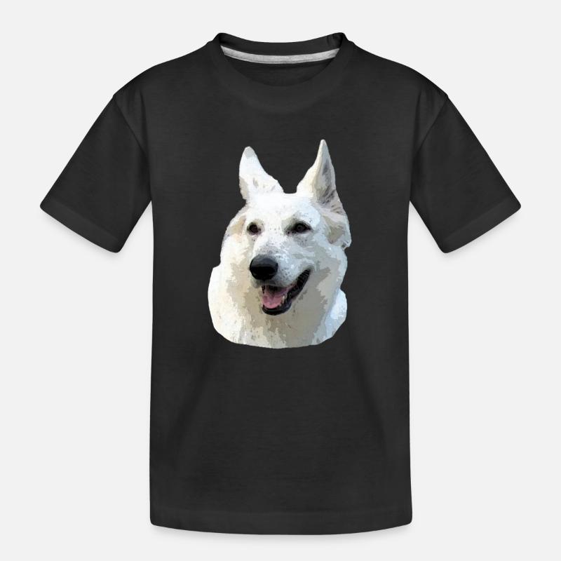 Weißer Schäferhund - Kinder Premium Bio T-Shirt - Schwarz