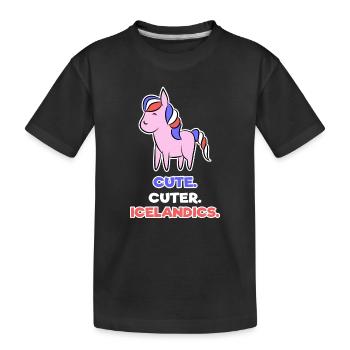 Pony Haflinger Statement Islandpferde Islandponys - Kinder Premium Bio T-Shirt - Schwarz - Vorne