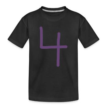 4 Numéro quatre numéro violet anniversaire - T-shirt bio Premium Enfant - noir - Devant