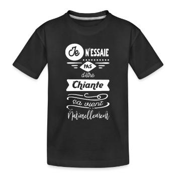je n essaie pas d être chiante... - T-shirt bio Premium Enfant - noir - Devant