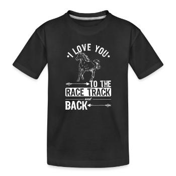 Horse Racing Design - Kids' Premium Organic T-Shirt - black - Front