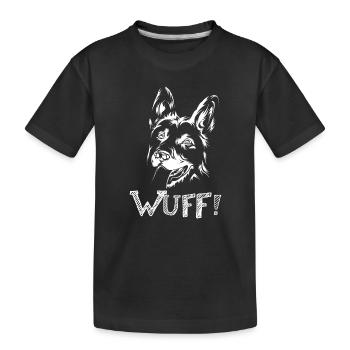schäferhund wuff icon lustig Hunde Symbol Grafik - Kinder Premium Bio T-Shirt - Schwarz - Vorne