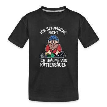 Bûcheron déclaration tronçonneuse boiseries bois - T-shirt bio Premium Enfant - noir - Devant