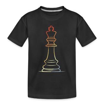 Schachfigur Line Art - Kinder Premium Bio T-Shirt - Schwarz - Vorne