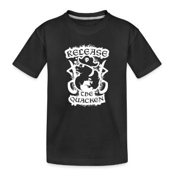 Sortie de The Quacken Funny Pirate Duck - T-shirt bio Premium Enfant - noir - Devant