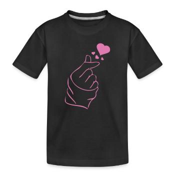 Finger heart k-pop K-drama 2 couleurs custom - T-shirt bio Premium Enfant - noir - Devant