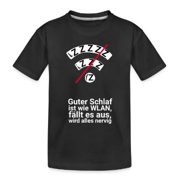 Sleep like Wi-Fi: Outage is annoying - Kids' Premium Organic T-Shirt - black - Front