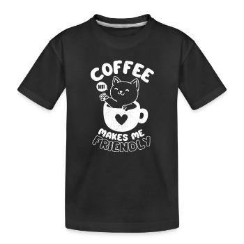 Le café me rend amical - T-shirt bio Premium Enfant - noir - Devant