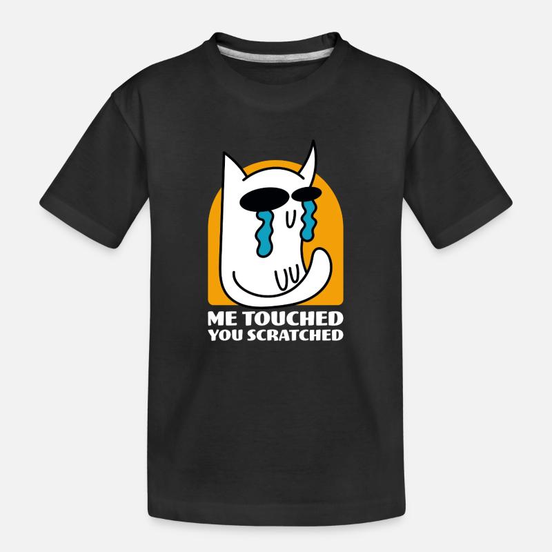 Moi Touché Vous Rayé Drôle De Chat Dessin Animé - T-shirt bio Premium Enfant - noir