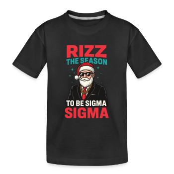 Rizz Weihnacht Sigma Santa Weihnachtsmann Gen Z - Kinder Premium Bio T-Shirt - Schwarz - Vorne