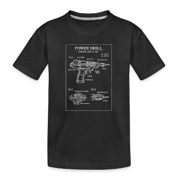 Patent-Bauplan für den Bohrer - Kinder Premium Bio T-Shirt - Schwarz - Vorne