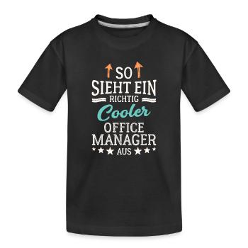 Cool Office Manager Team Leadership Office - Kids' Premium Organic T-Shirt - black - Front