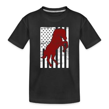 4. Juli USA Reiten - Kinder Premium Bio T-Shirt - Schwarz - Vorne
