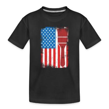 Peintre patriotique américain - T-shirt bio Premium Enfant - noir - Devant