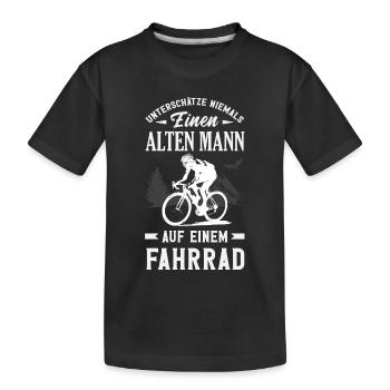 Alter Mann Rennrad Radsport Opa Lustiger Spruch - Kinder Premium Bio T-Shirt - Schwarz - Vorne