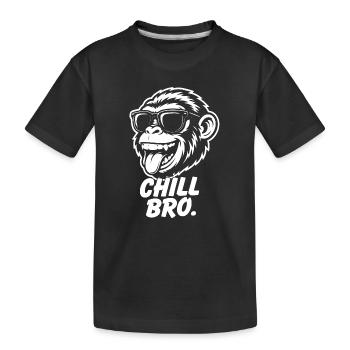 Chill Bro Affe Sonnenbrille Zunge Grafik - Kinder Premium Bio T-Shirt - Schwarz - Vorne