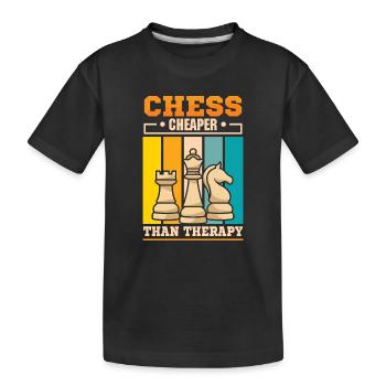Échiquier des joueurs d’échecs - T-shirt bio Premium Enfant - noir - Devant