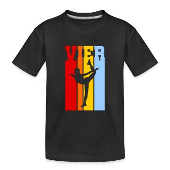 Vier Jahre alt - Alter - Geburtstag - Kind - Kinder Premium Bio T-Shirt - Schwarz - Vorne