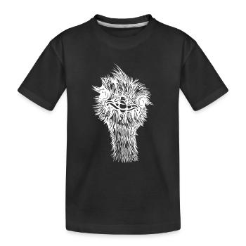 Funny vintage ostrich head - Kids' Premium Organic T-Shirt - black - Front